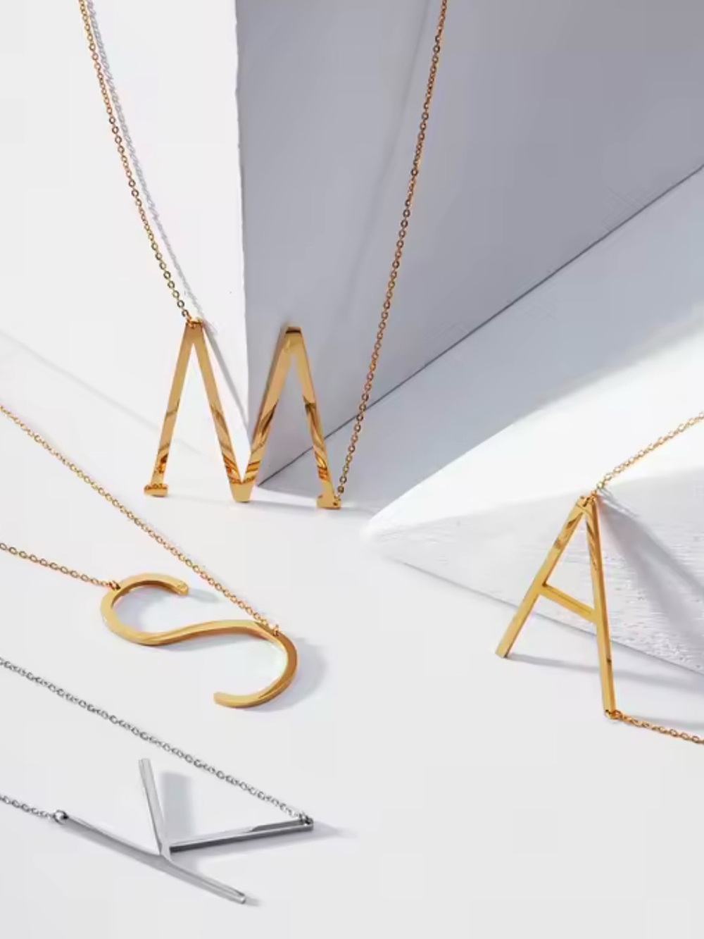 Large Initial Pendant Necklace